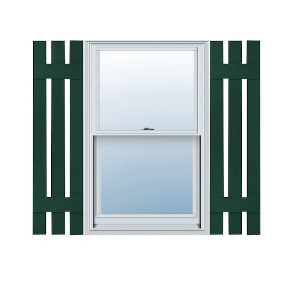 Ekena Millwork 12 in. W x 51 in. H Builders Edge, Three Board Spaced, Board-n-Batten Shutters, 122, Midnight Green, PR 070120051122 - main